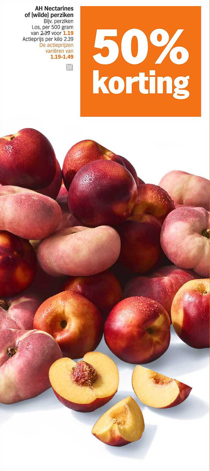 AH Nectarines of (wilde) perziken 50% korting