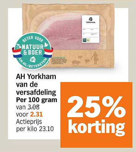 AH Yorkham van de versafdeling Per 100 gram