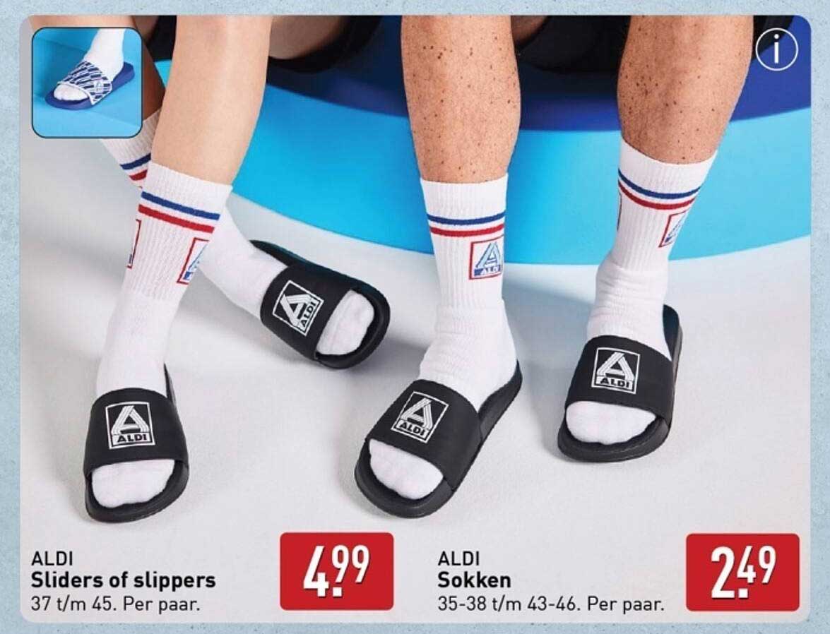ALDI Sliders of slippers 37 t/m 45. Per paar.
