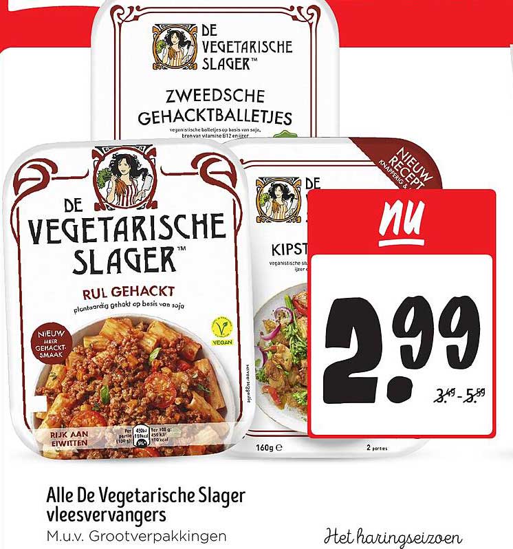 Alle De Vegetarische Slager vleesvervangers M.u.v. Grootverpakkingen