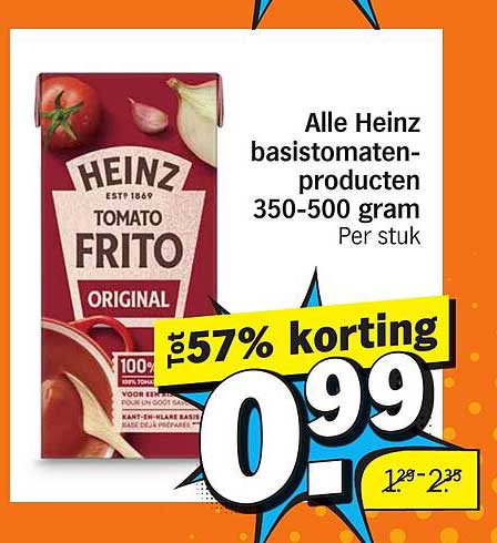 Alle Heinz basisTomatenproducten 350-500 gram