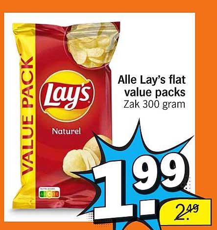 Alle Lay’s flat value packs Zak 300 gram