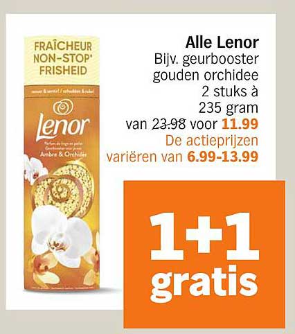 Alle Lenor Bijv. geurbooster gouden orchidee 2 stuks à 235 gram