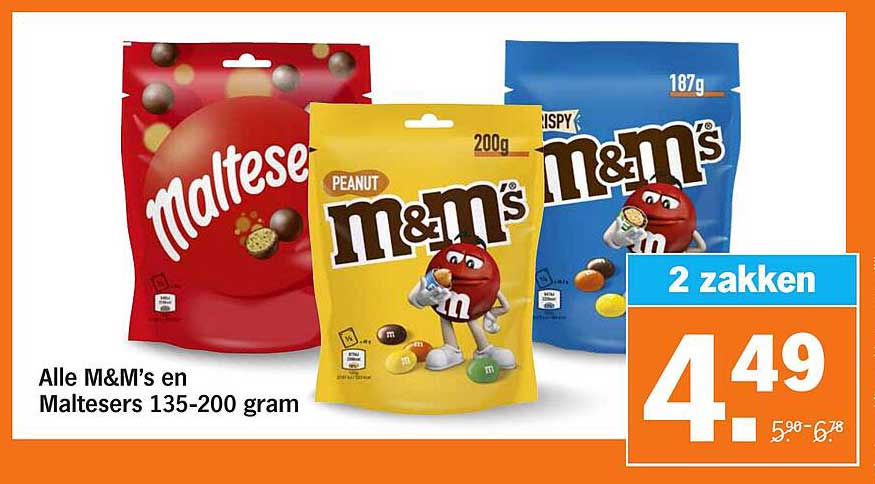 Alle M&M’s en Maltesers 135-200 gram