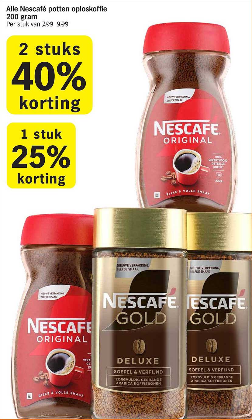 Alle Nescafé potten oploskoffie 200 gram