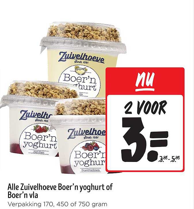 Alle Zuivelhoeve Boer’n yoghurt of Boer’n vla