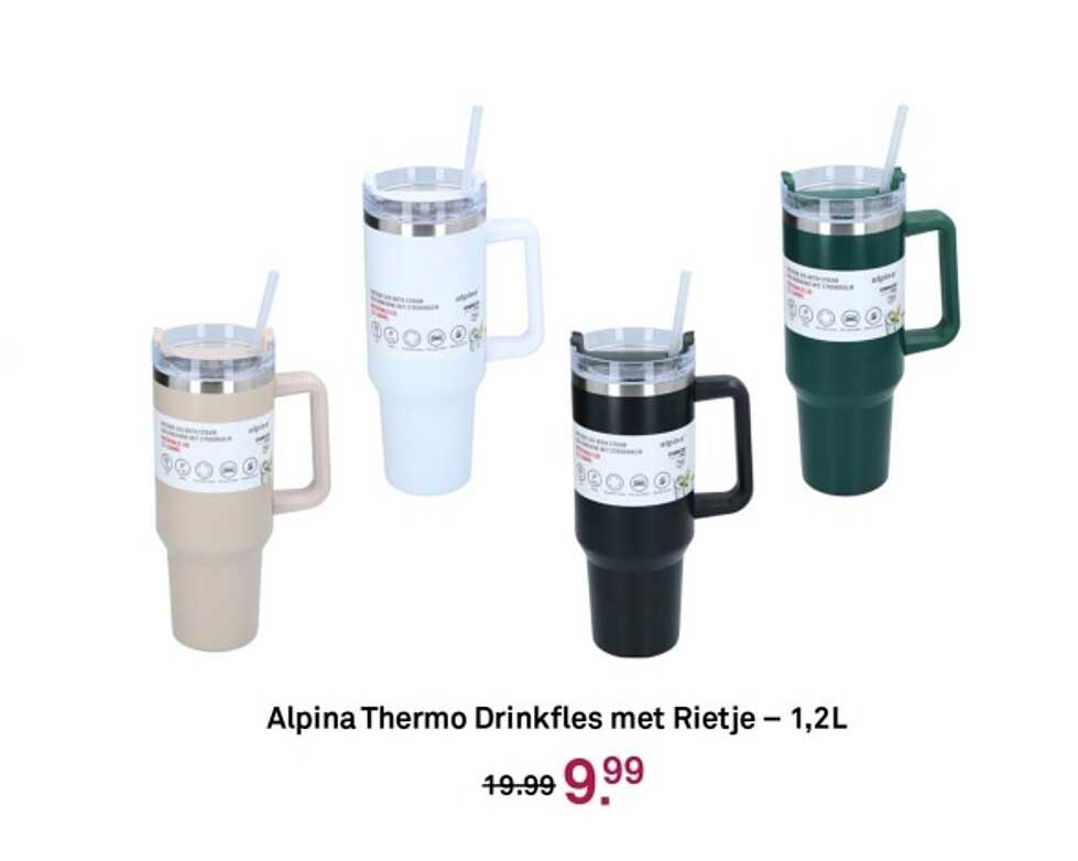Alpina Thermo Drinkfles met Rietje – 1,2L