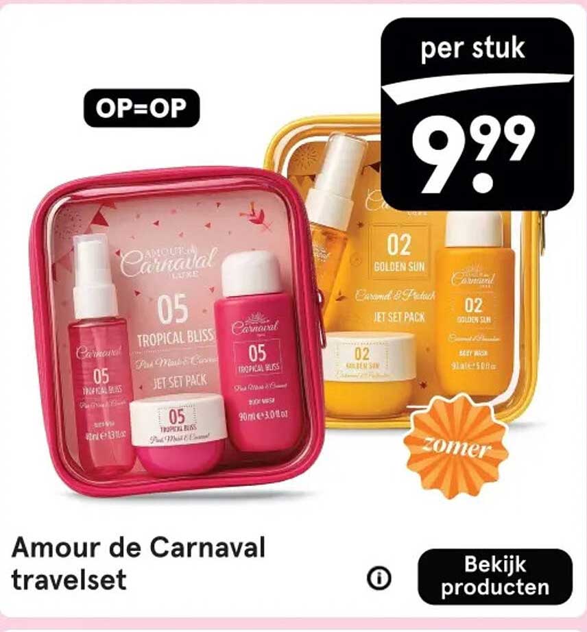 Amour de Carnaval travelset