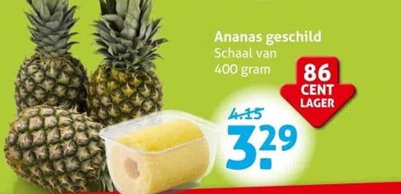 Ananas geschild Schaal van 400 gram