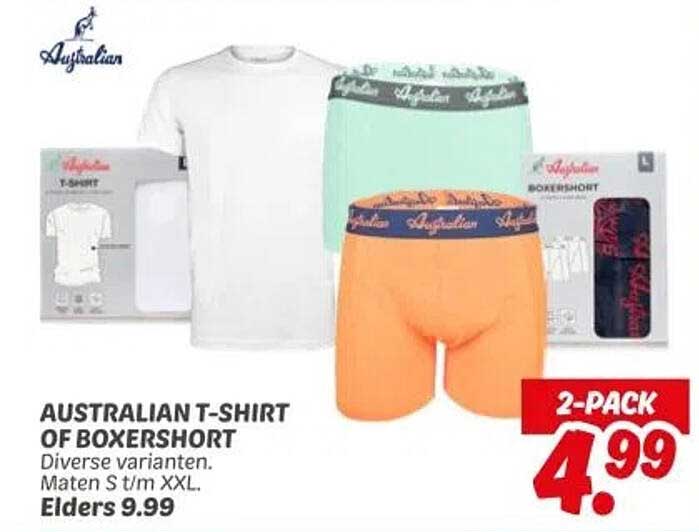 AUSTRALIAN T-SHIRT OF BOXERSHORT