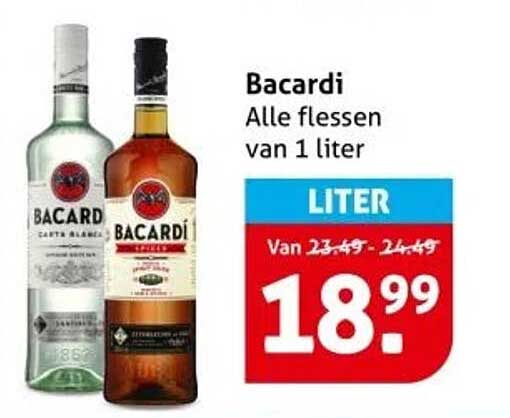 Bacardi - Alle flessen van 1 liter