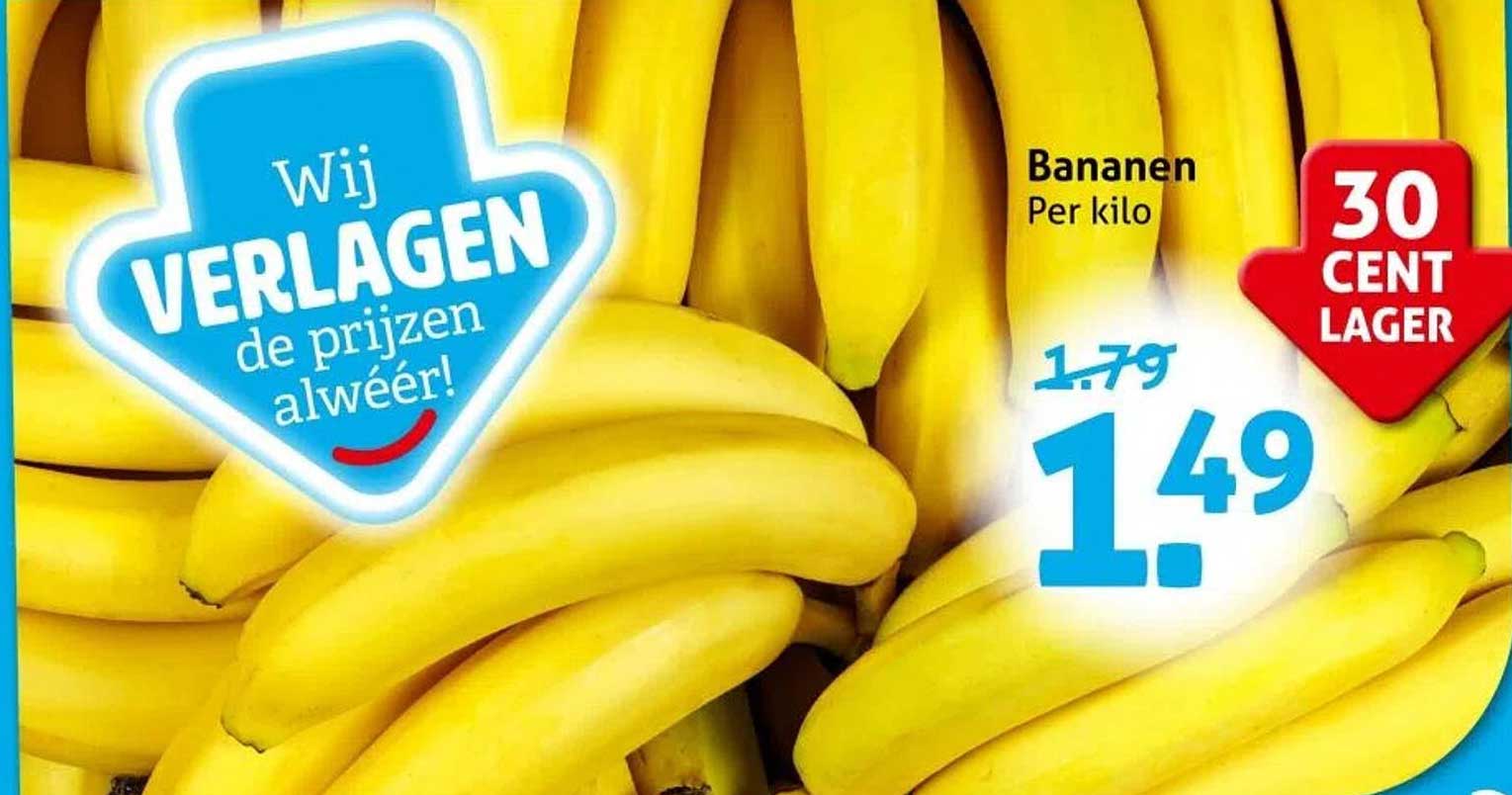 Bananen per kilo - 30 cent lager!