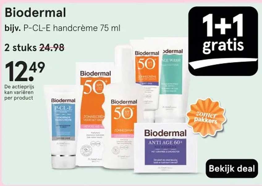 Biodermal P-CL-E handcrème 75 ml 1+1 gratis