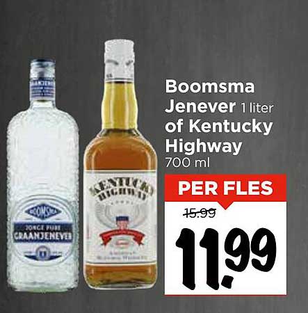 Boomsma Jenever 1 liter of Kentucky Highway 700 ml
