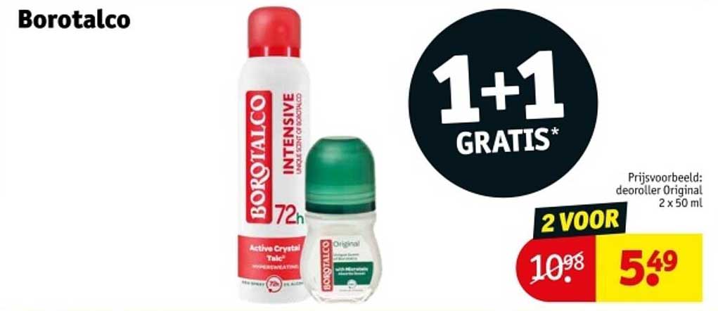 Borotalco Intensive Spray en Deoroller Original 2 voor 5,49
