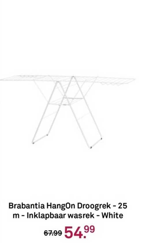 Brabantia HangOn Droogrek - 25 m - Inklapbaar wasrek - White