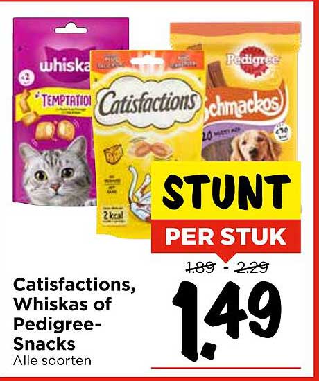 Catisfactions, Whiskas of Pedigree-Snacks