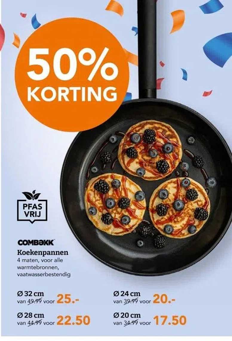 COMBÏKK Koekenpannen 50% korting