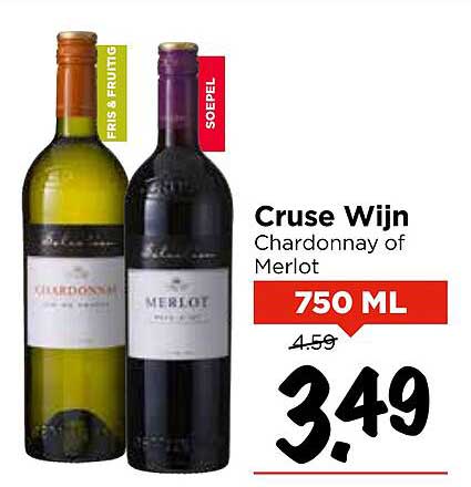 Cruse Wijn Chardonnay of Merlot 750 ML