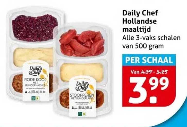 Daily Chef Hollandse maaltijd - Alle 3-vaks schalen van 500 gram