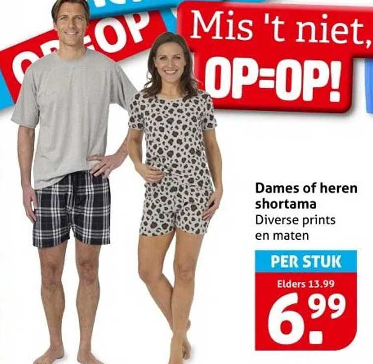 Dames of heren shortama