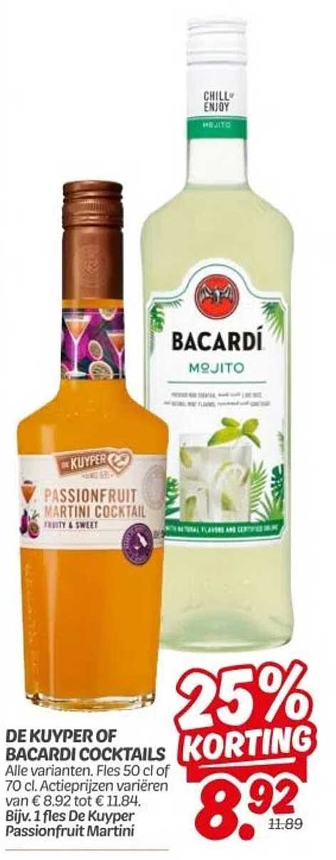 DE KUYPER OF BACARDI COCKTAILS