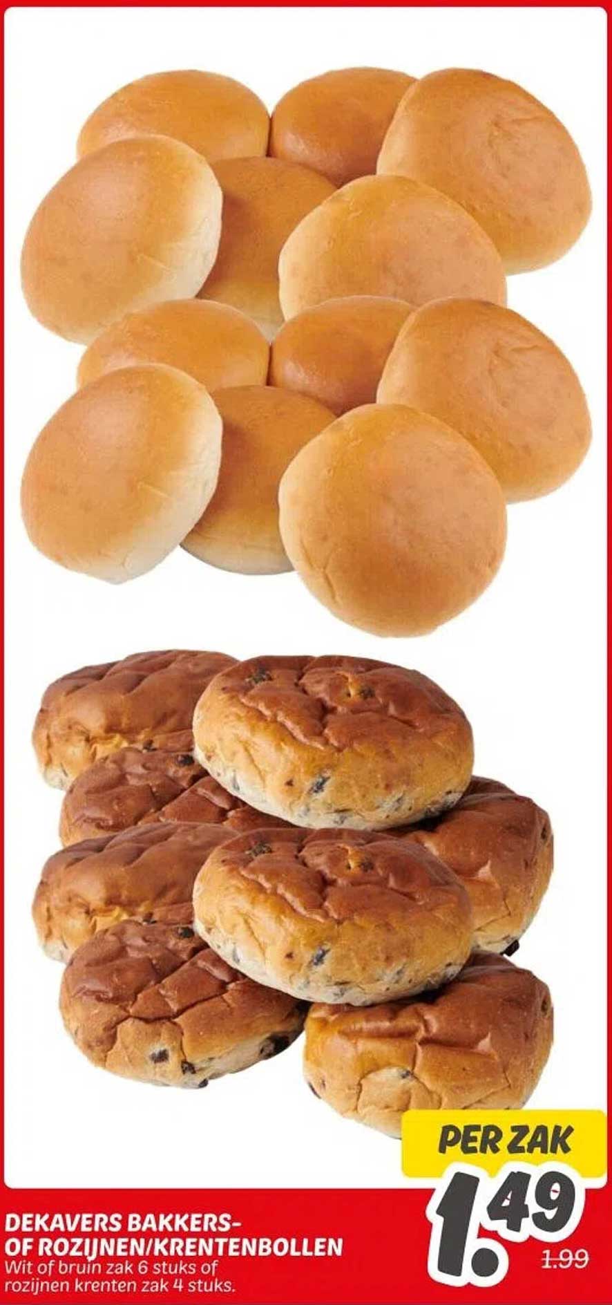 DEKAVERS BAKKERS- OF ROZIJNEN/KRENTENBOLLEN