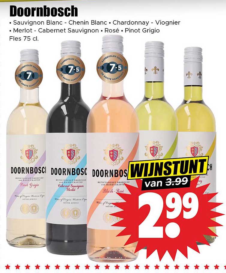 Doornbosch Wijn- Wijnstunt van 3.99 voor 2.99