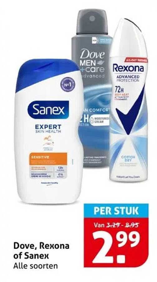 Dove, Rexona of Sanex Alle soorten