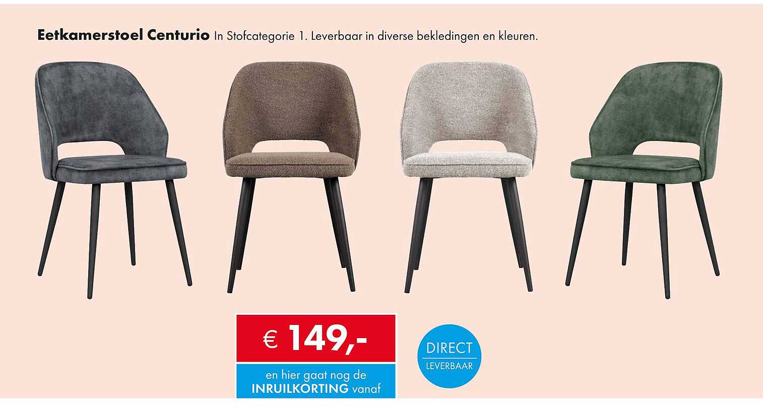 Eetkamerstoel Centurio in Stofcategorie 1