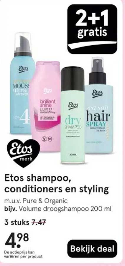 Etos shampoo, conditioners en styling