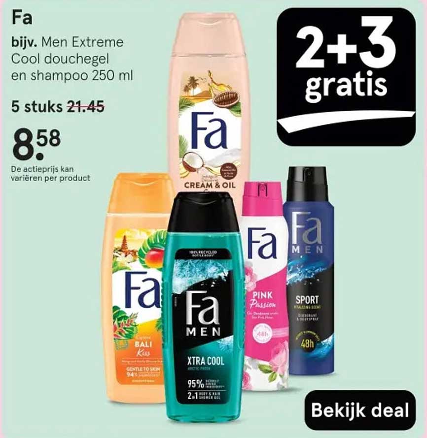 Fa Men Extreme Cool douchegel en shampoo 250 ml