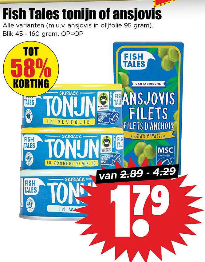 Fish Tales tonijn of ansjovis