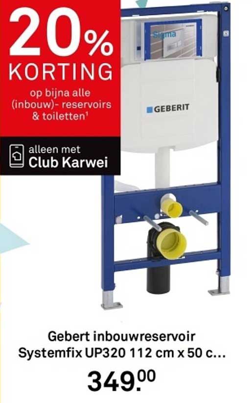 Geberit inbouwreservoir Systemfix UP320 112 cm x 50 c...