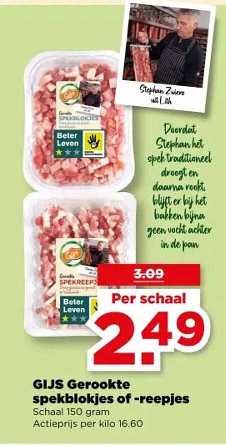 GIJS Gerookte spekblofkjes of -reepjes