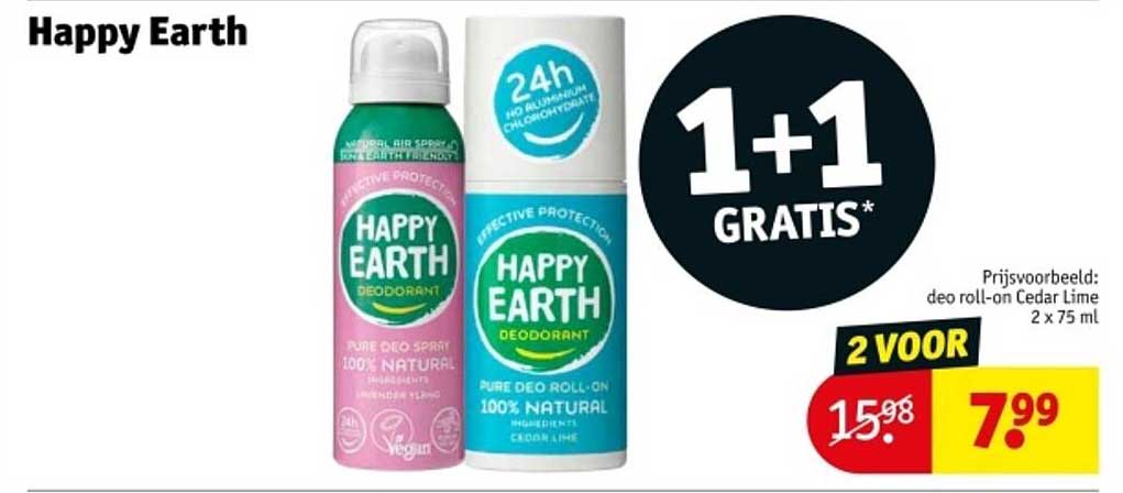 Happy Earth Deodorant 1+1 Gratis