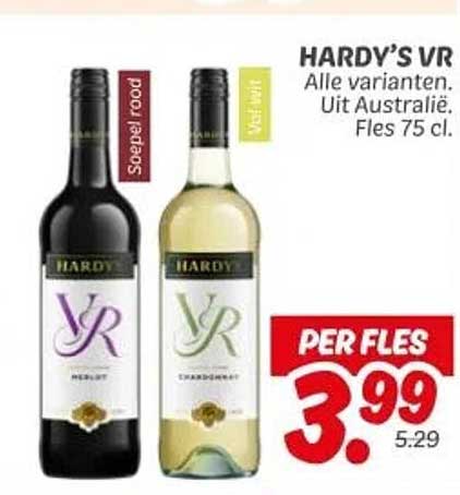 HARDY’S VR Alle varianten. Uit Australië. Fles 75 cl.