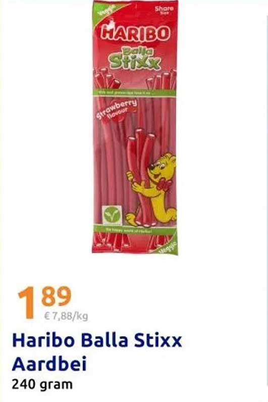 Haribo Balla Stixx Aardbei