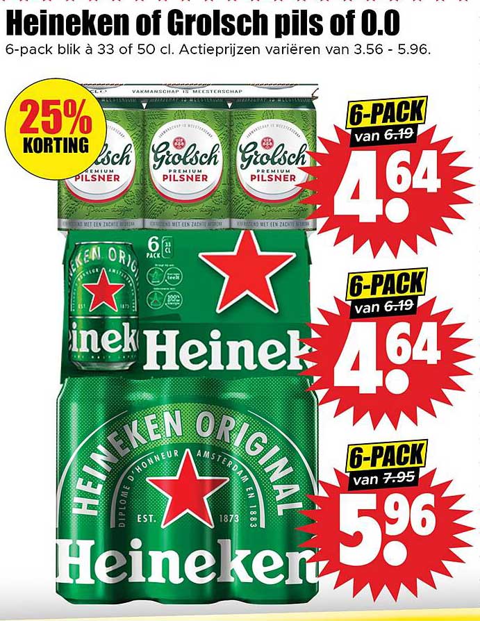 Heineken of Grolsch pils of 0.0