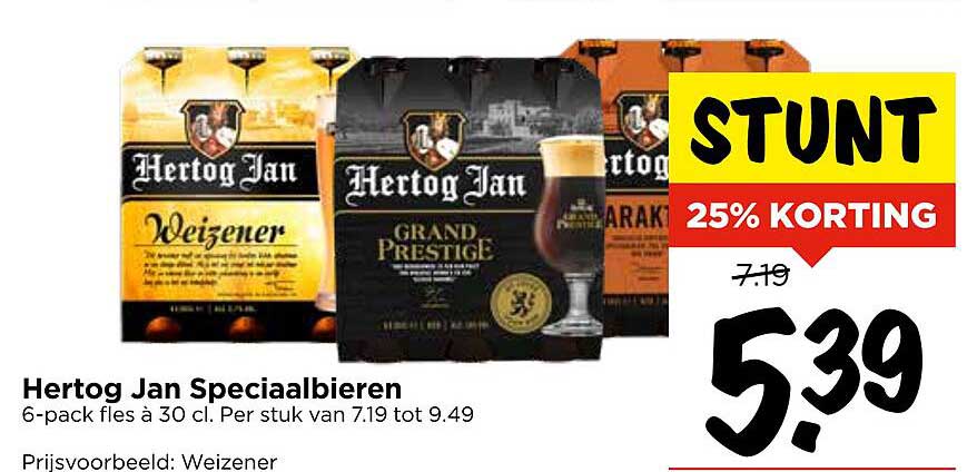 Hertog Jan Speciaalbieren 6-pack fles à 30 cl. Per stuk van 7.19 tot 9.49