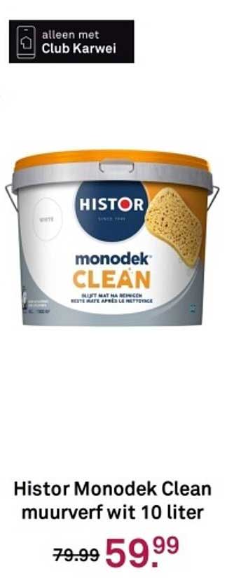 Histor Monodek Clean muurverf wit 10 liter