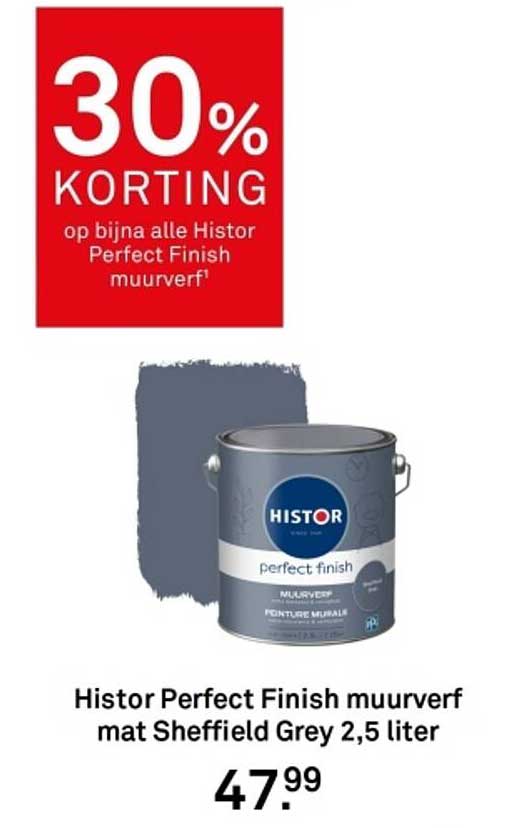 Histor Perfect Finish muurverf mat Sheffield Grey 2,5 liter