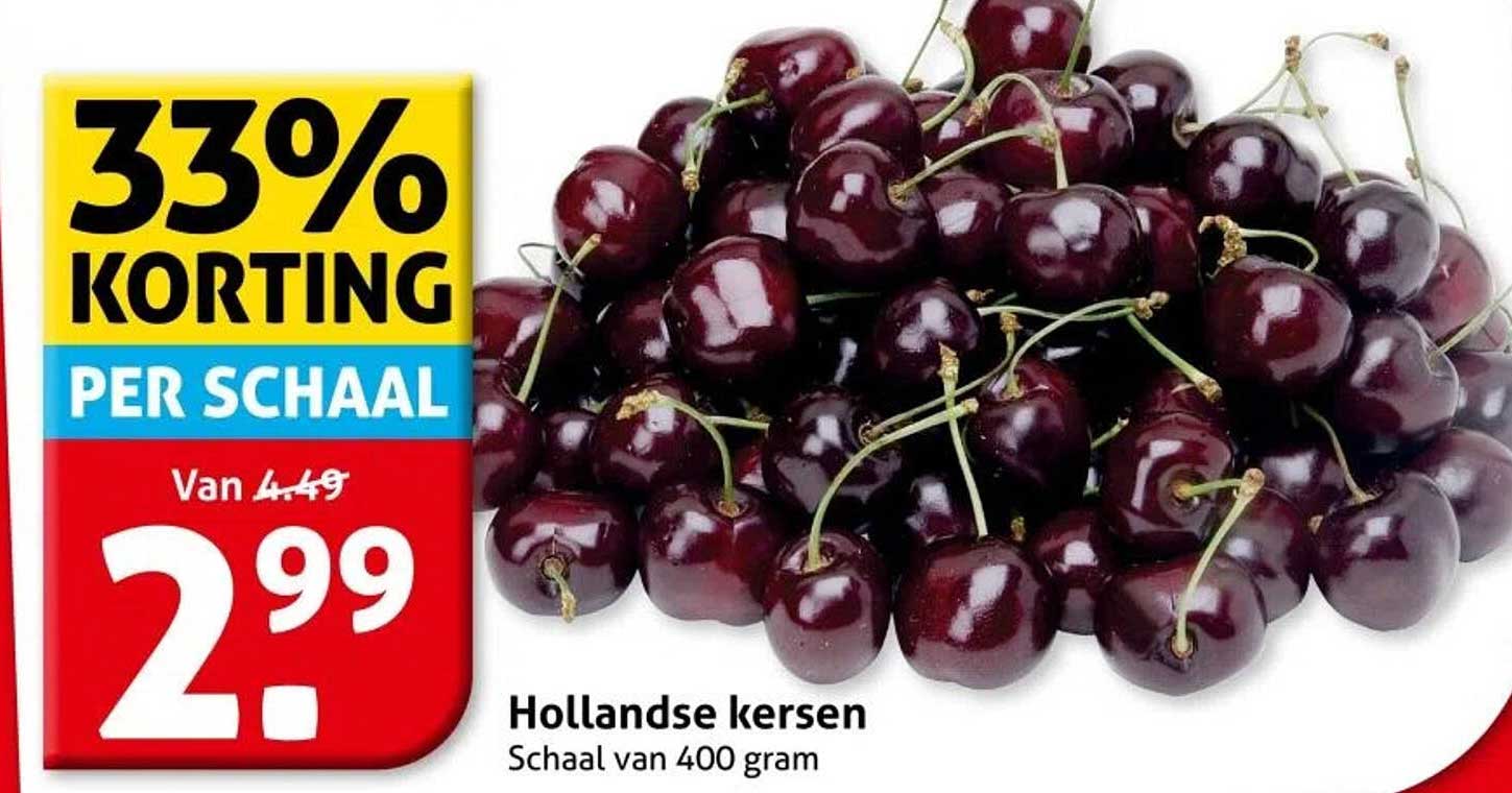 Hollandse kersen schaal van 400 gram