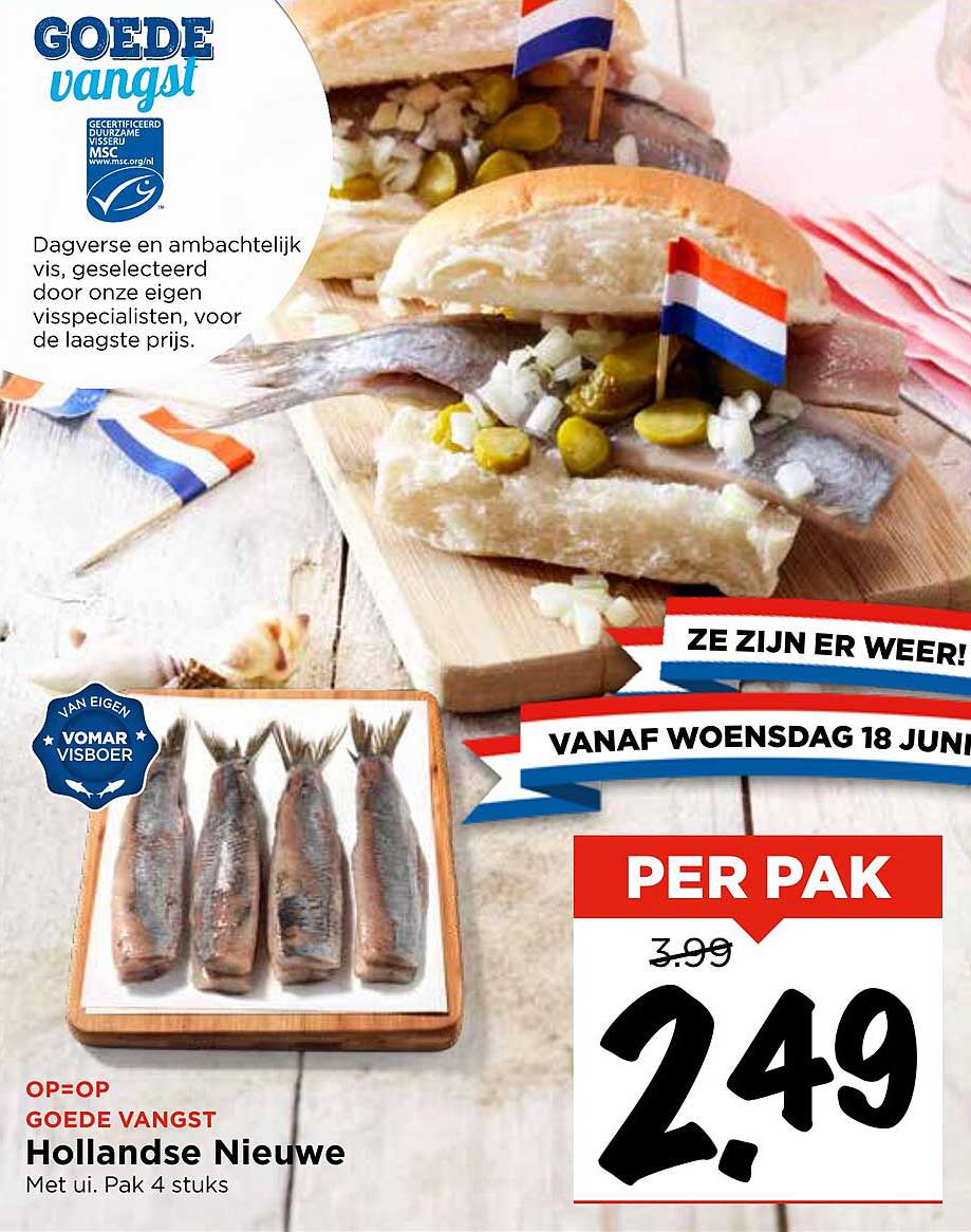 Hollandse Nieuwe Met ui. Pak 4 stukken