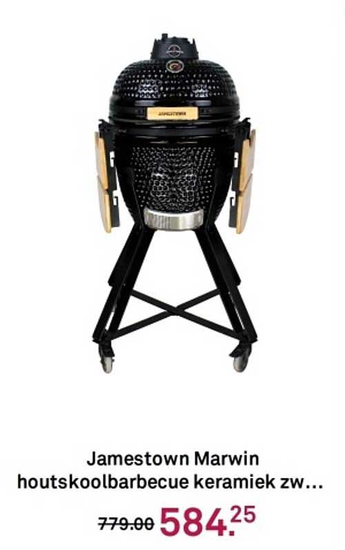 Jamestown Marwin houts koolbarbecue keramiek zwart