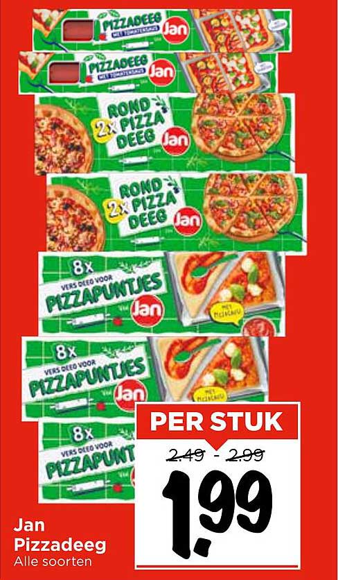 Jan Pizzadeeg Alle soorten