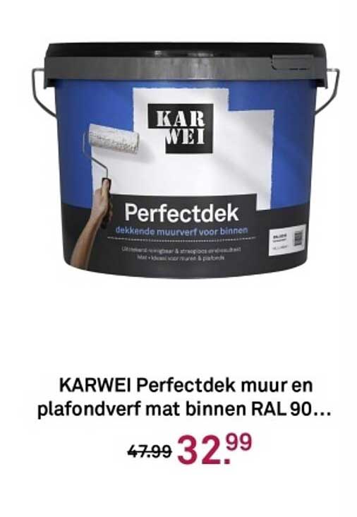KARWEI Perfectdek muur en plafondverf met binnen RAL 90...