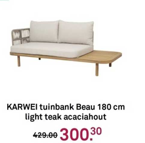 KARWEI tuinbank Beau 180 cm light teak acaciahout