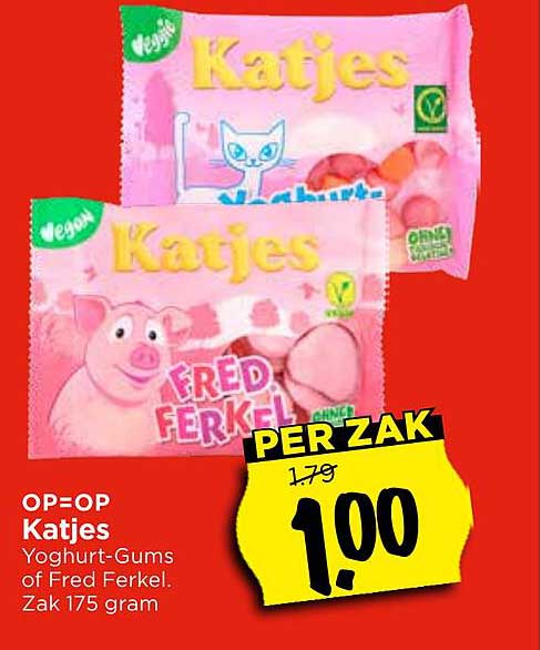 Katjes Yoghurt-Gums of Fred Ferkel. Zak 175 gram