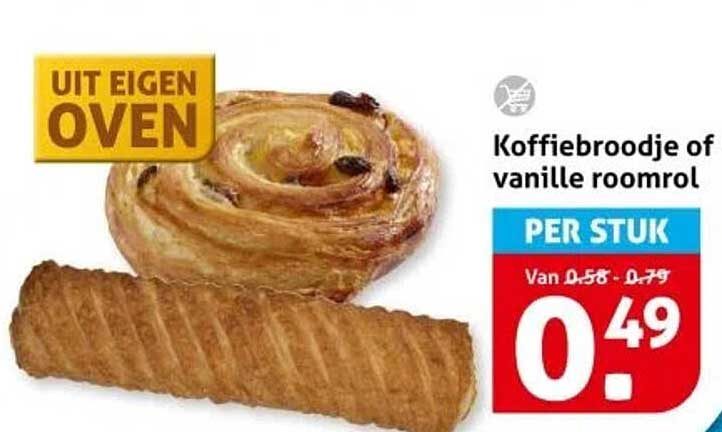 Koffiebroodje of vanille roomrol